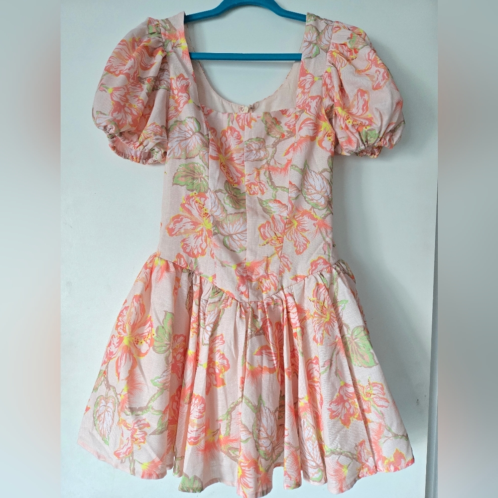 Women's Floral Puff Sleeve Mini Dress